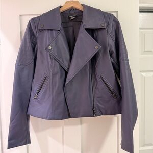 City Chic Slate Faux Leather Jacket Size 12